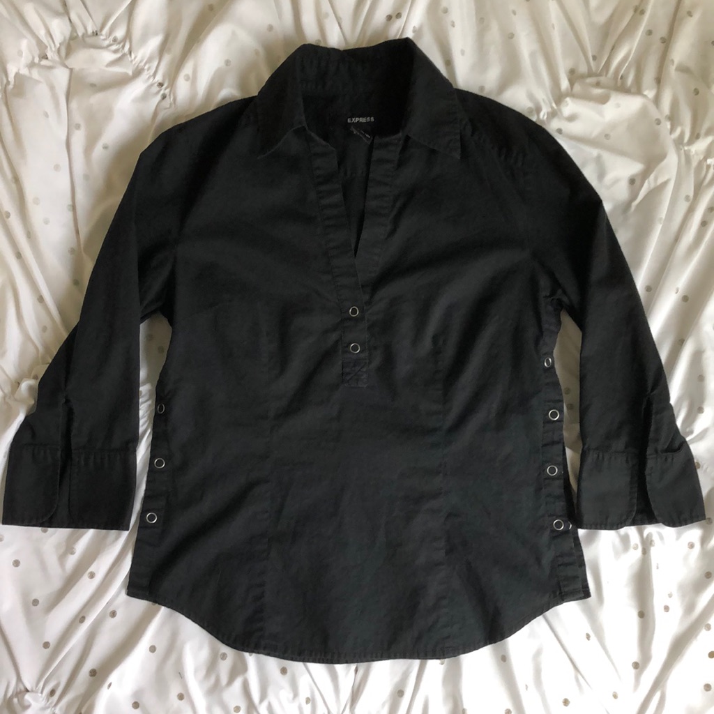 Black Collared Work Top
